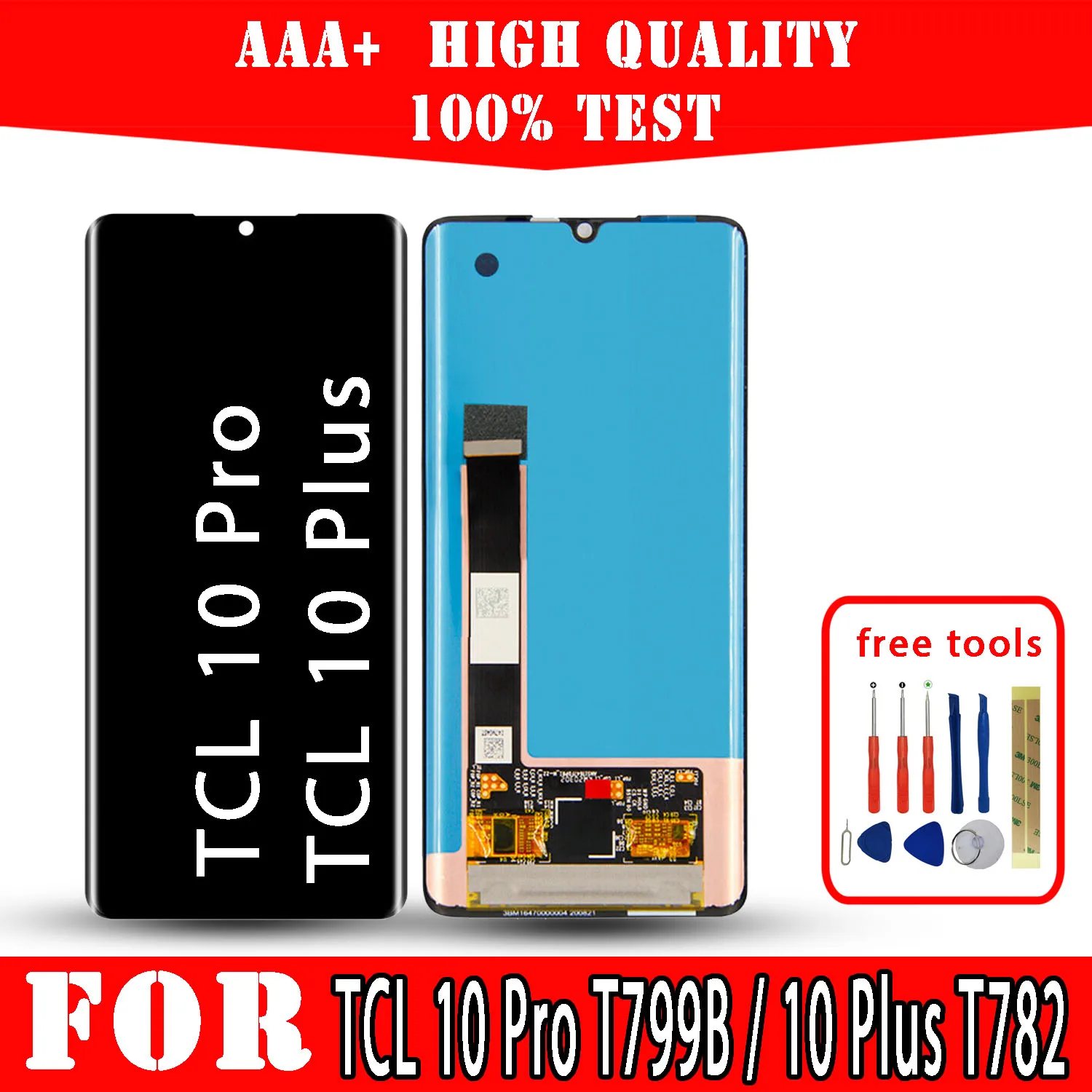 Pantalla LCD Original para móvil, piezas de repuesto de pantalla táctil de calidad superior, herramientas gratuitas de reparación de teléfonos, para TCL 10 Pro, T799B, 10 Plus, T782H