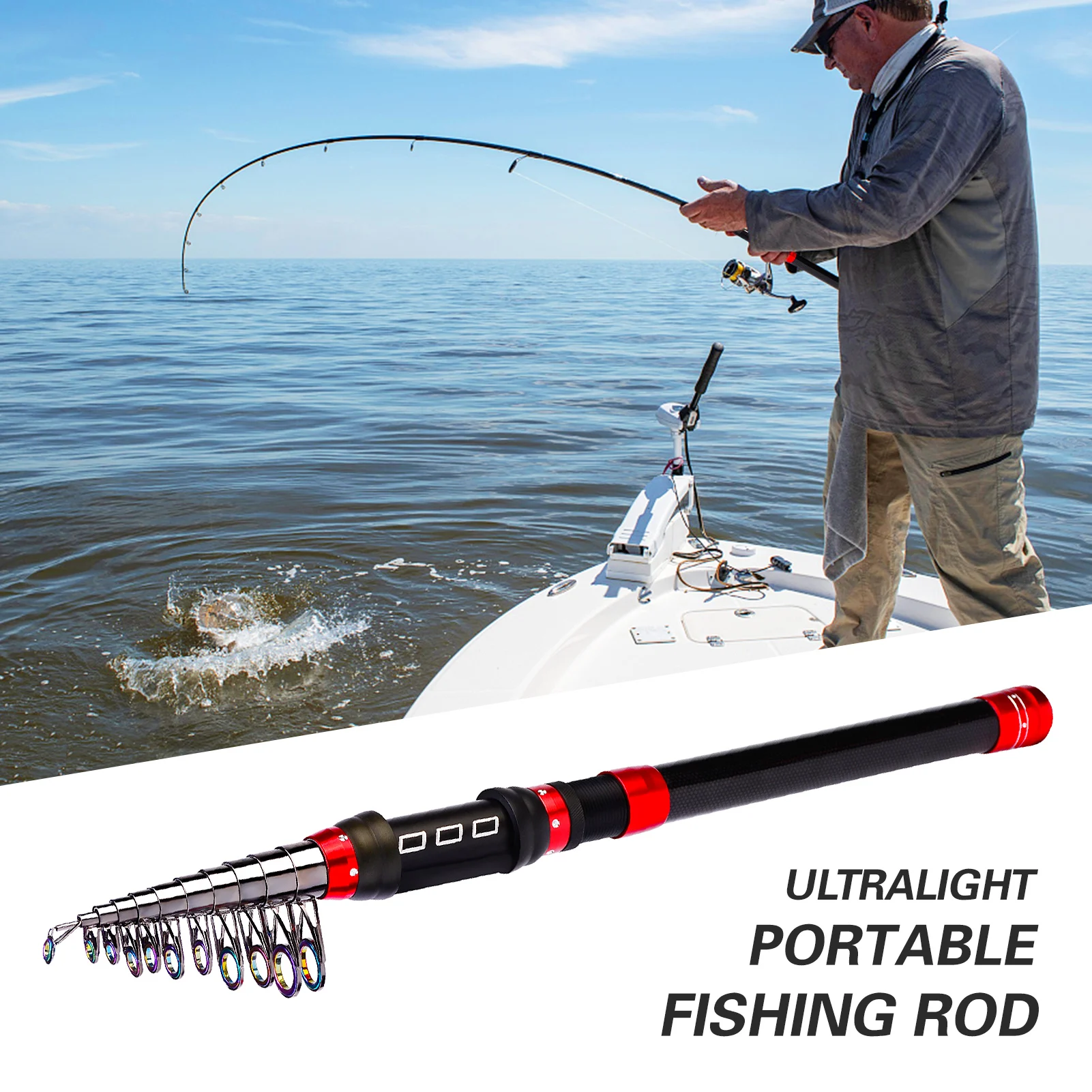 

Carbon Fiber Telescopic Fishing Rod Sea Fishing Pole Stick Casting Rods 2.1 - 3.6 m 2 Colors Carbon Tackle