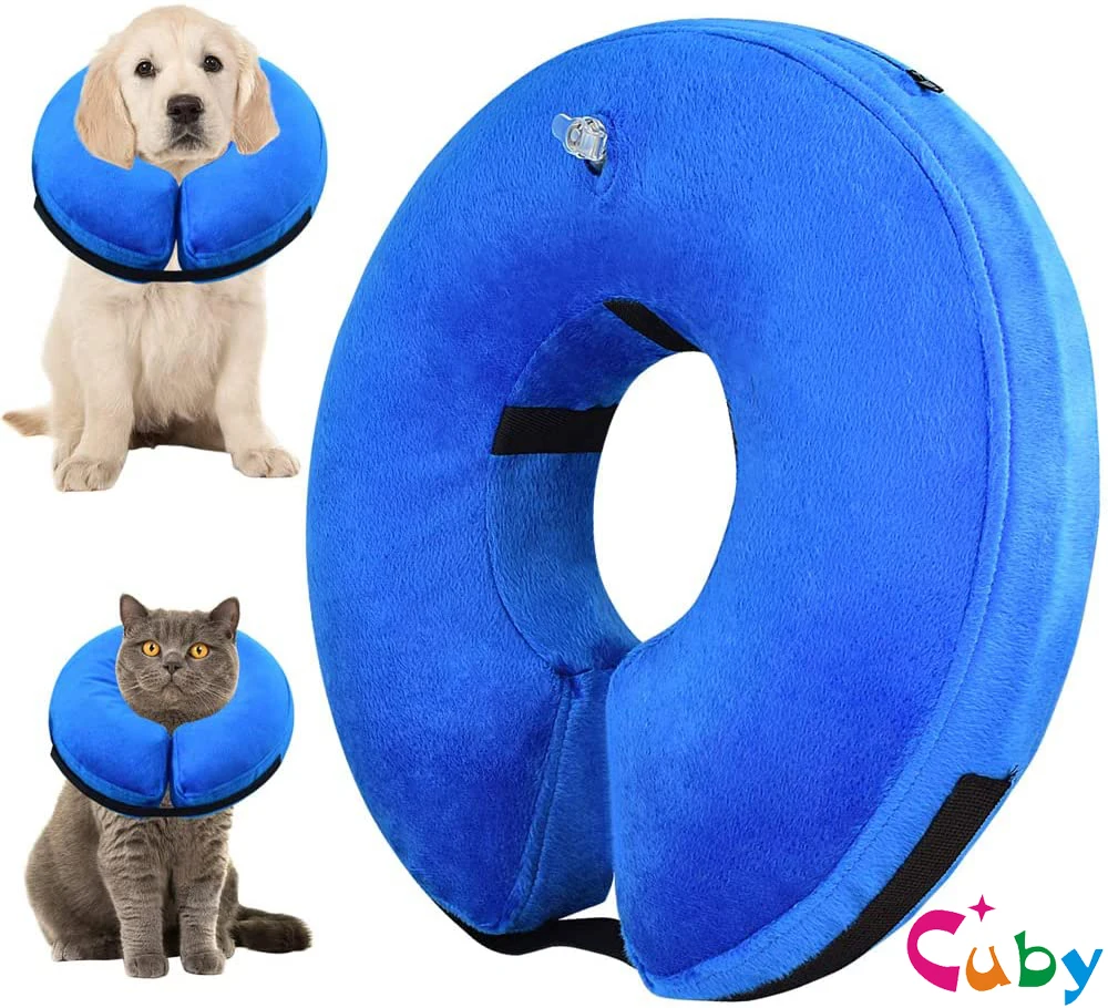 Health Care Protective Inflatable Puppy Universal Adjustable Cone Pet Loops Wound Healing Recovery Collar Dog Cat For Surgery