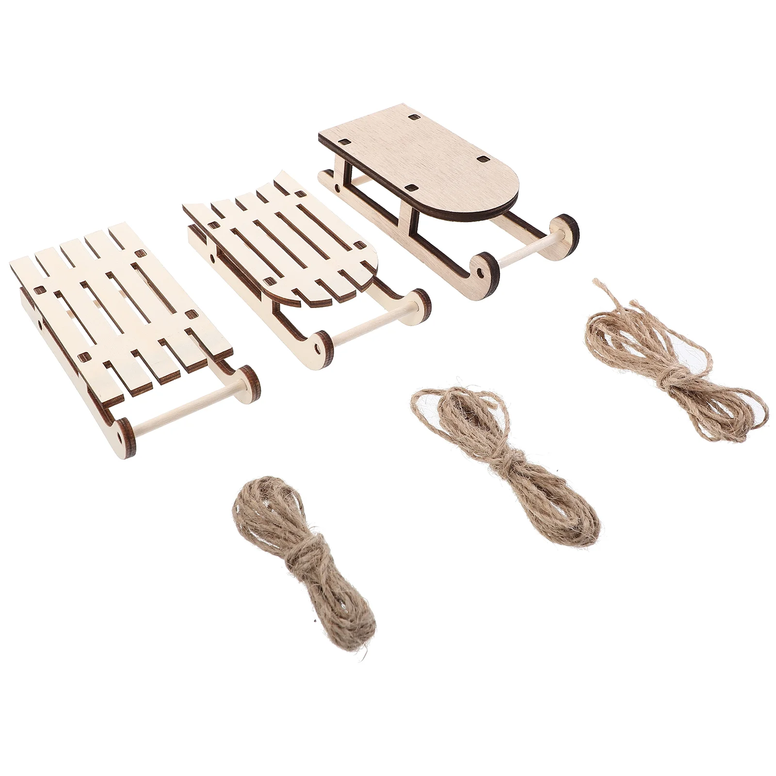 

Miniature Wooden Sleigh Decoration Unfinished Wooden Sleigh Model Christmas Wooden Crafts