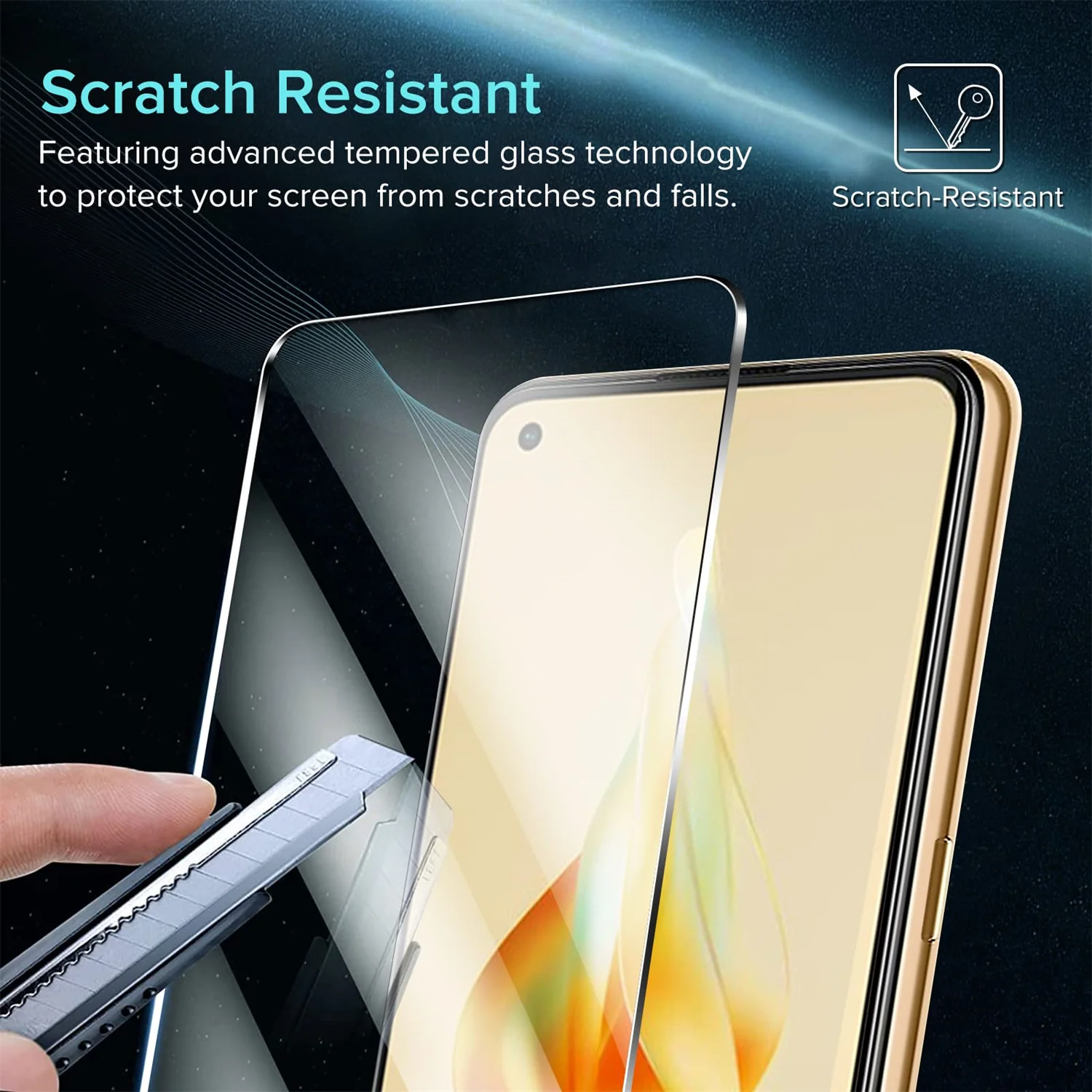 Защита экрана для OPPO K9 закаленное стекло из алюминия HD Кристалл 9H