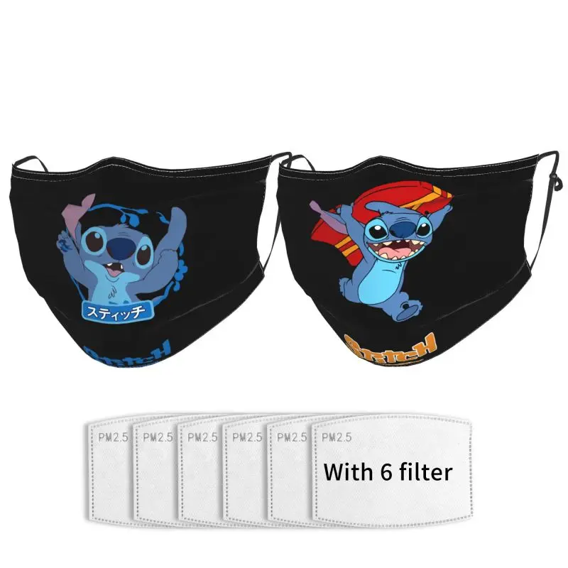 

Disney Cartoon Printing Adult Mask Outdoor Sports Protection Sunscreen Dust Masks Washable Adjustable Suitable Men Women 2PCS