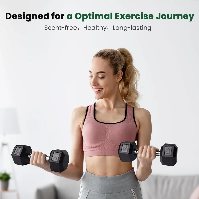 LIONSCOOL резиновые шестигранные гантели в паре или одинарных вес для гантелей с