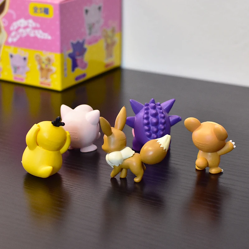 Фото Pokemon 5, развлекательные навыки, стили, фигурки, Eevee Jigglypuff Psyduck Gengar, модель 5, куклы, коллекционные украшения для рабочего стола №3