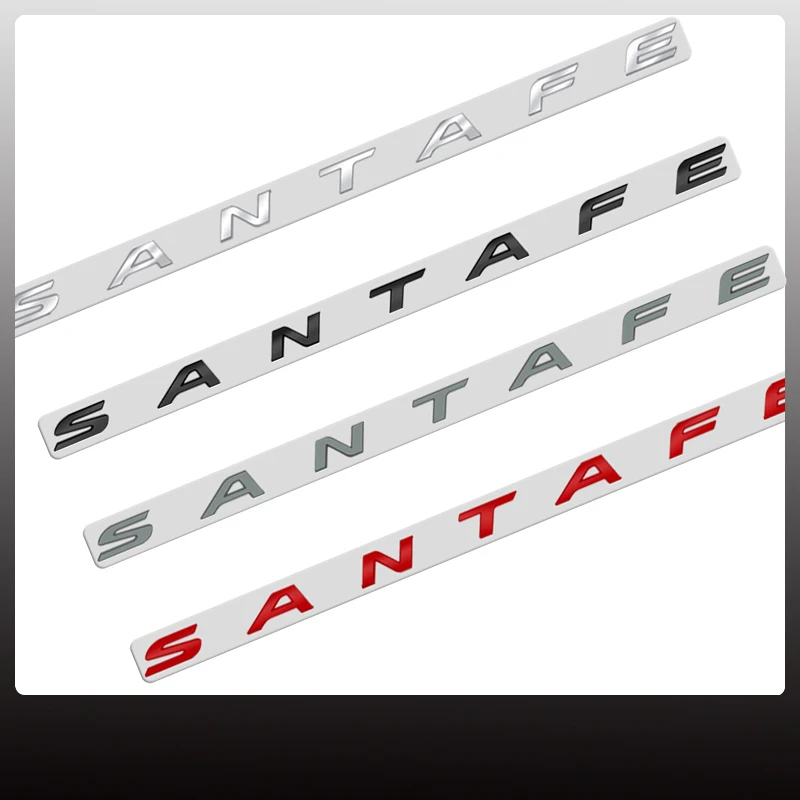 1pcs For Hyundai Santa Fe Letter Sticker SantaFe Car Badge Metal Trunk Emblem Decoration Accessories Creative Decorative - купить по