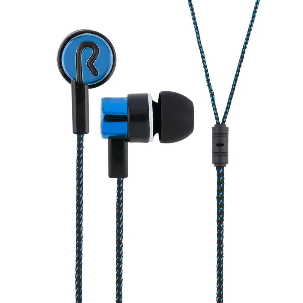 

Earphone Braided Wiring Super Bass In Ear Music Earphone HIFI Stereo Earbuds Noise Isolating Sport Earphones With Mic