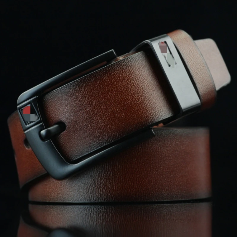 

Korea 90s High Quality Leather Belt Buckle Luxury Designer Brand Man Cowskin Fashion Strap Male Jeans Belt for Men Cowboy Male