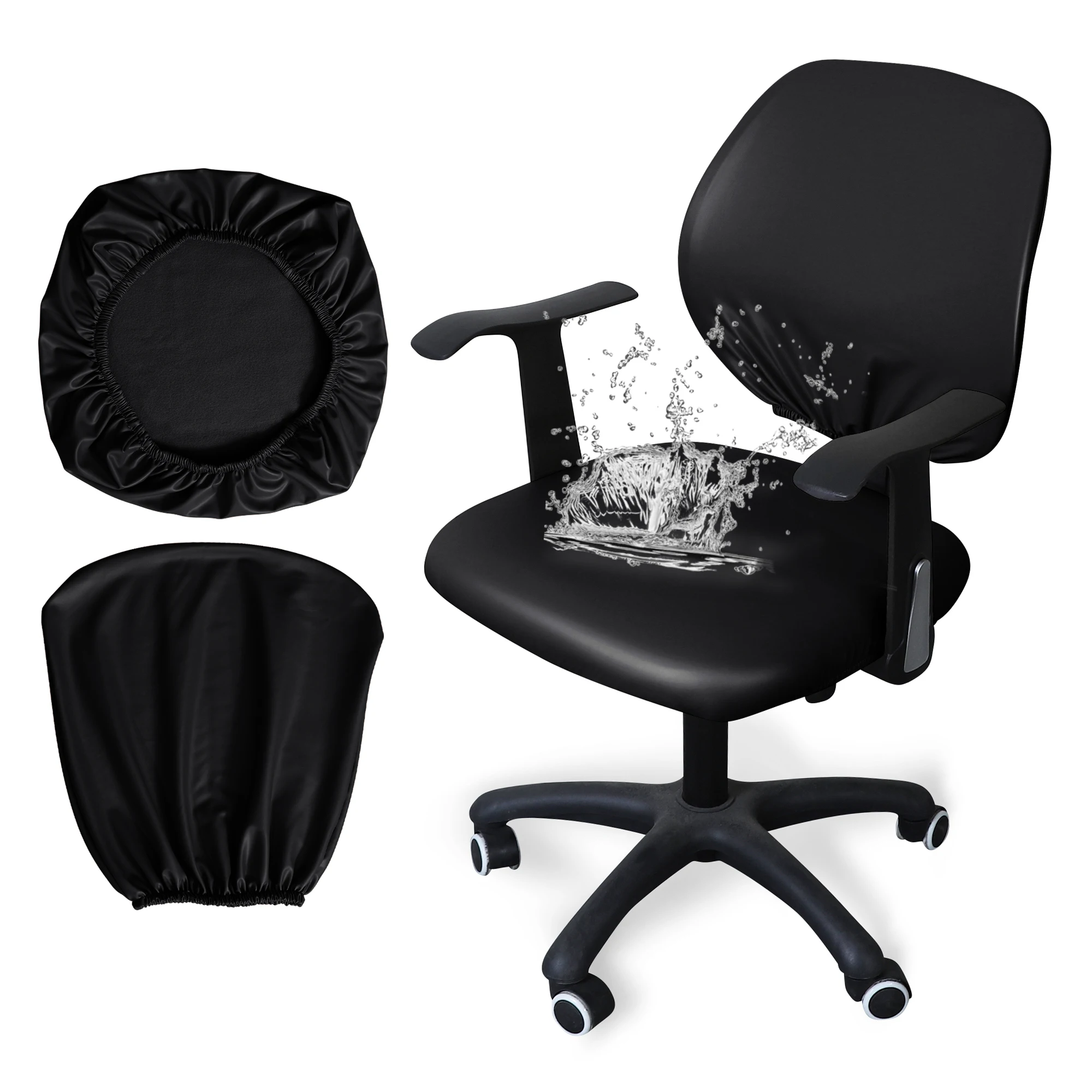 Funda impermeable para silla de oficina, cubierta de cuero PU para silla...