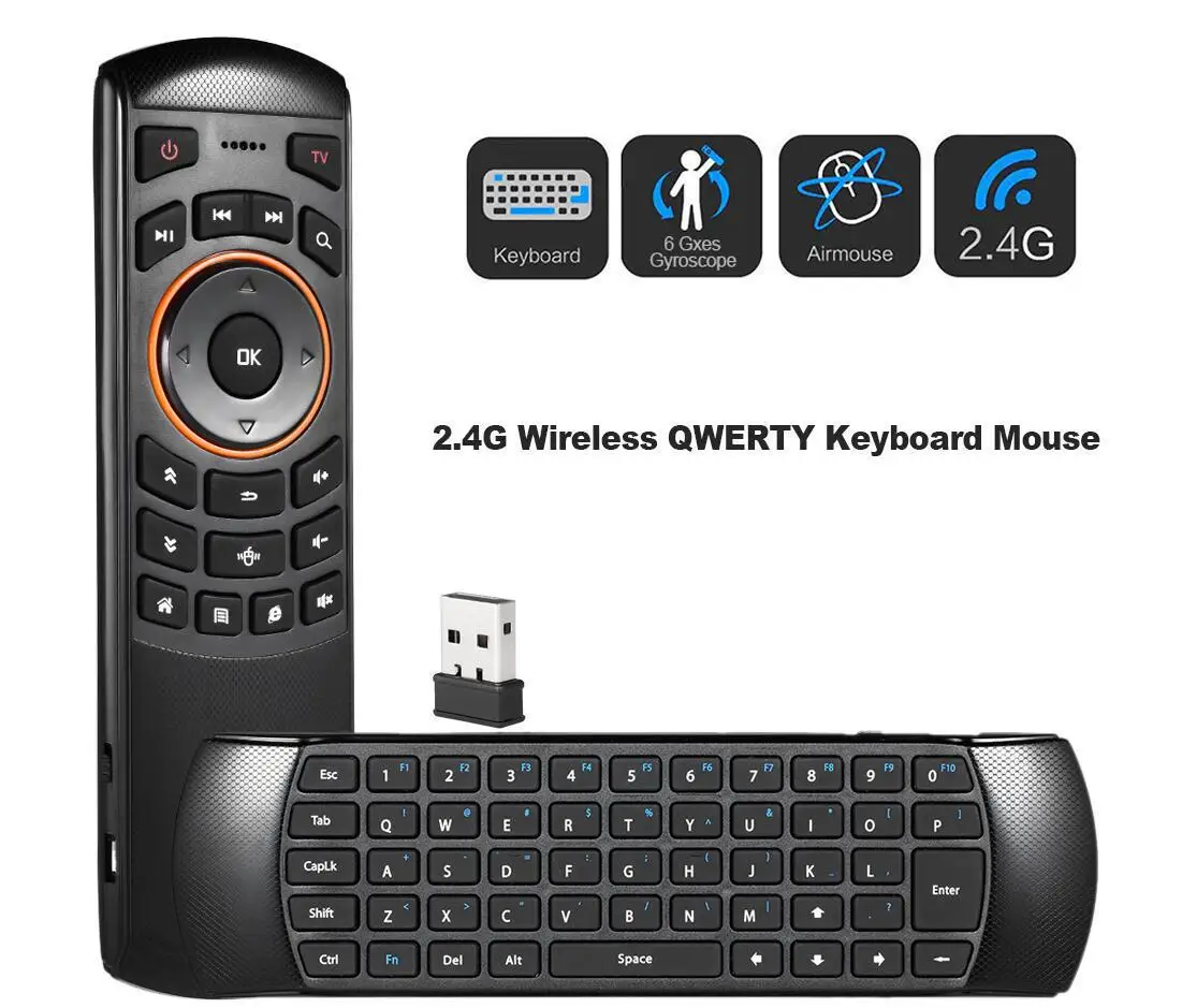

X6 Mini 2.4GHz Wireless QWERTY Keyboard Air Mouse Handheld Remote Control 6 Gxes Gyroscope for Mini PC TV Box