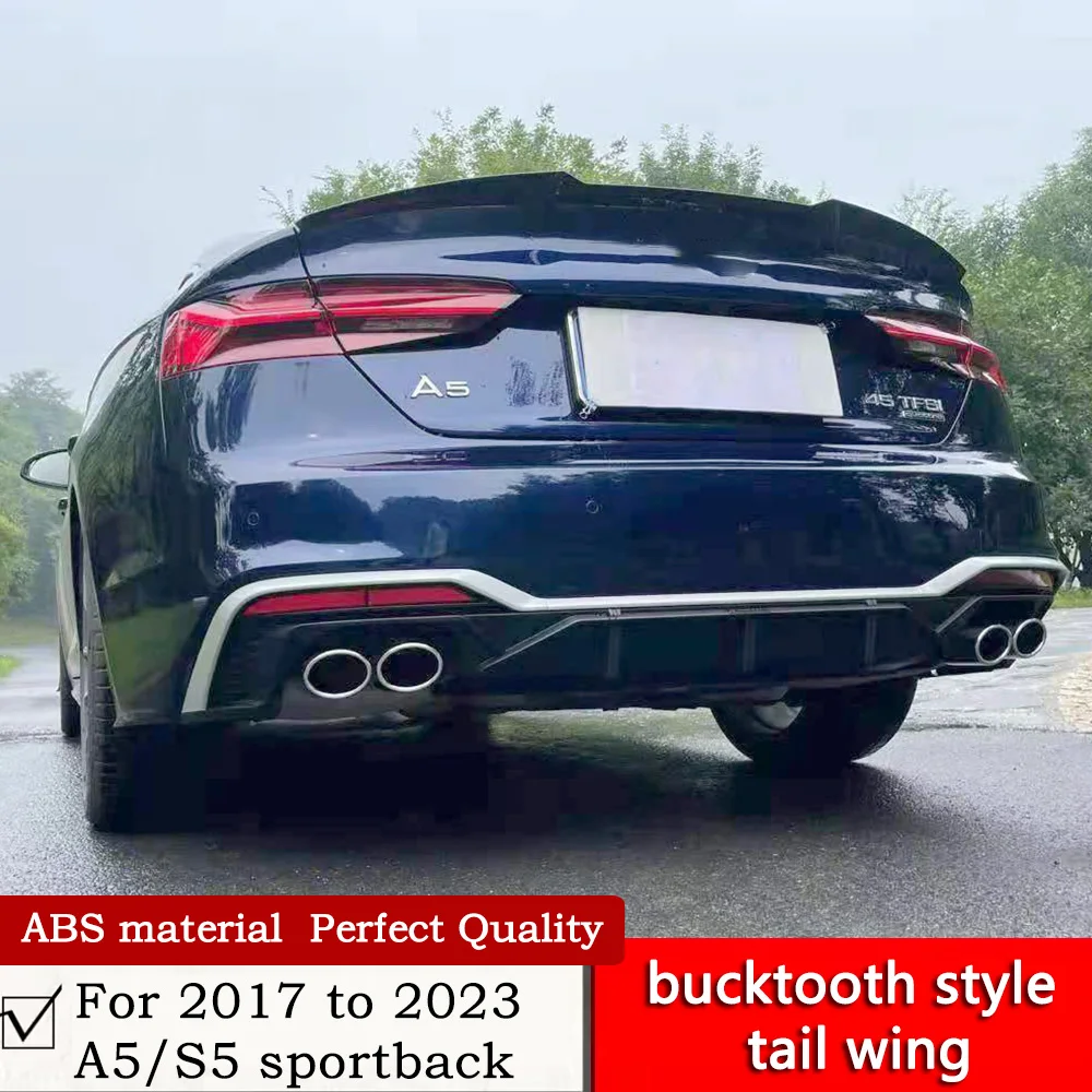 Для 2017 до 2023 A5/S5 sportback С застежкой стильное заднее крыло глянцевый черный ABS