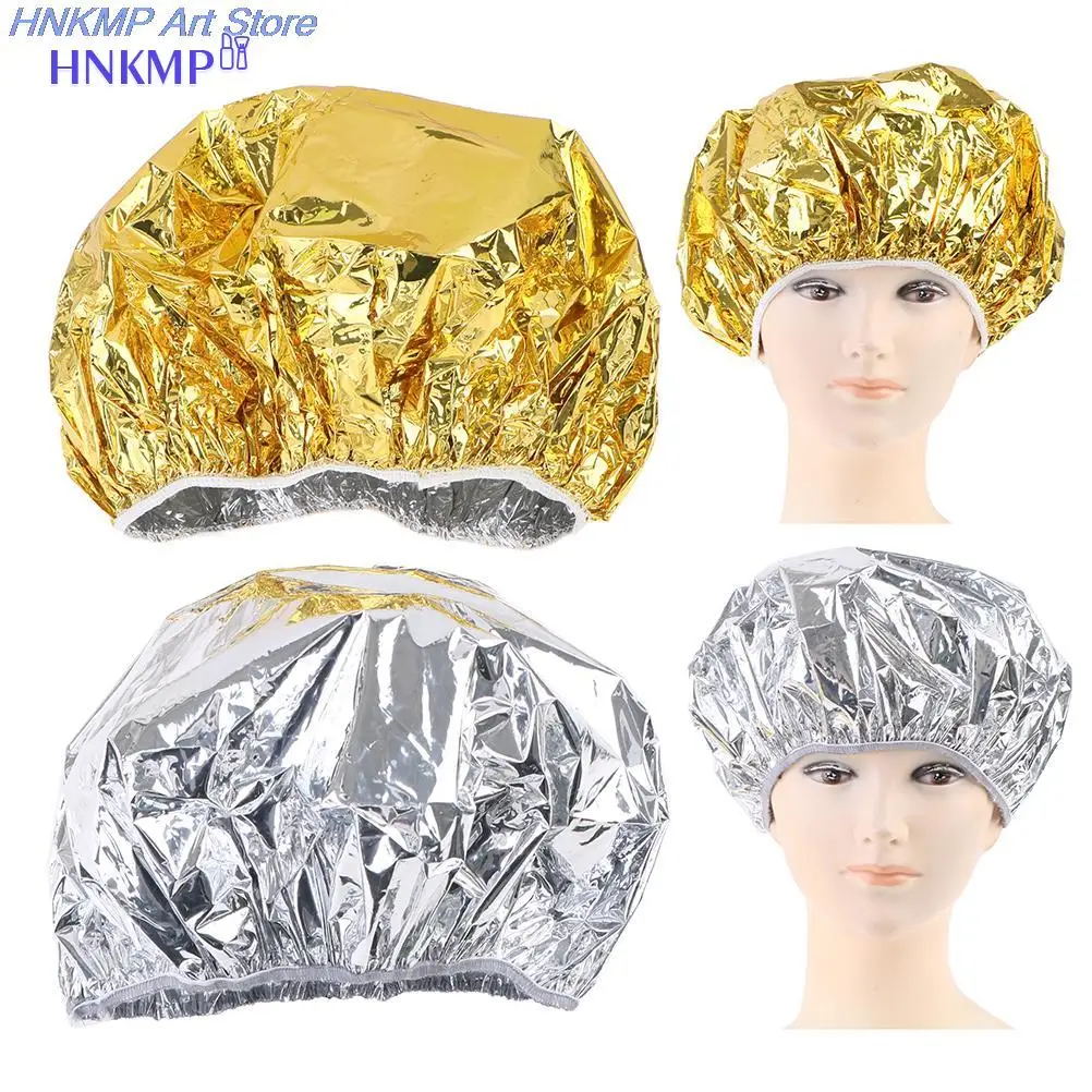 

Hot Shower Cap Heat Insulation Aluminum Foil Hat Elastic Bathing Cap for Women