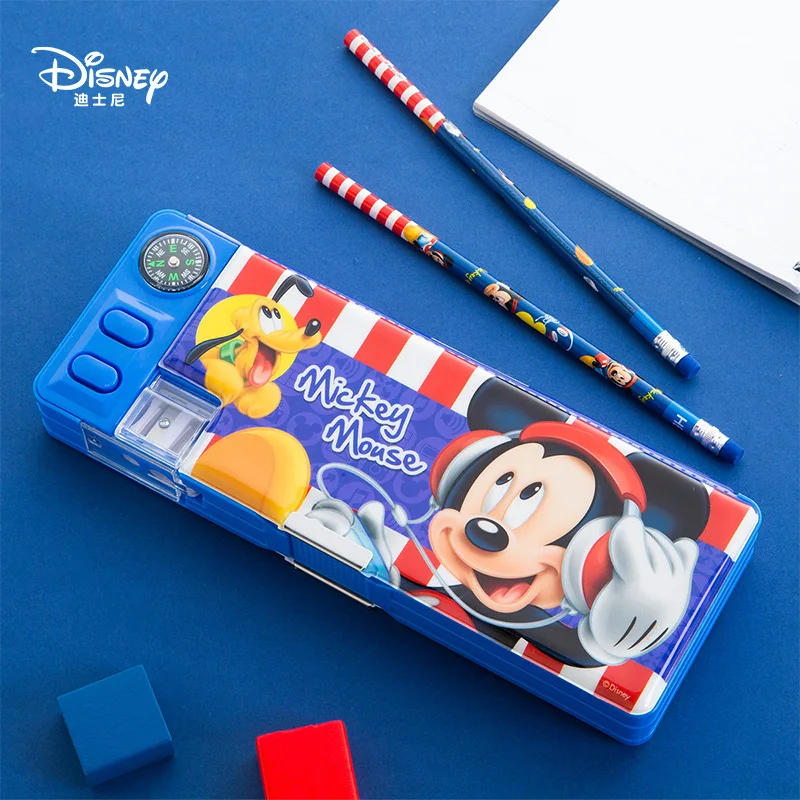 Case Mickey Mouse Pencil Bag Action Figure Pen Box Students School Supplies Eraser Ruler Storage Bag Gift