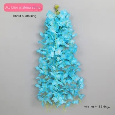 

20 шт./упак. искусственный цветок глицинии полоски свадебное украшение дома балкон висит пластиковый потолочный цветок виноградная лоза веревка
