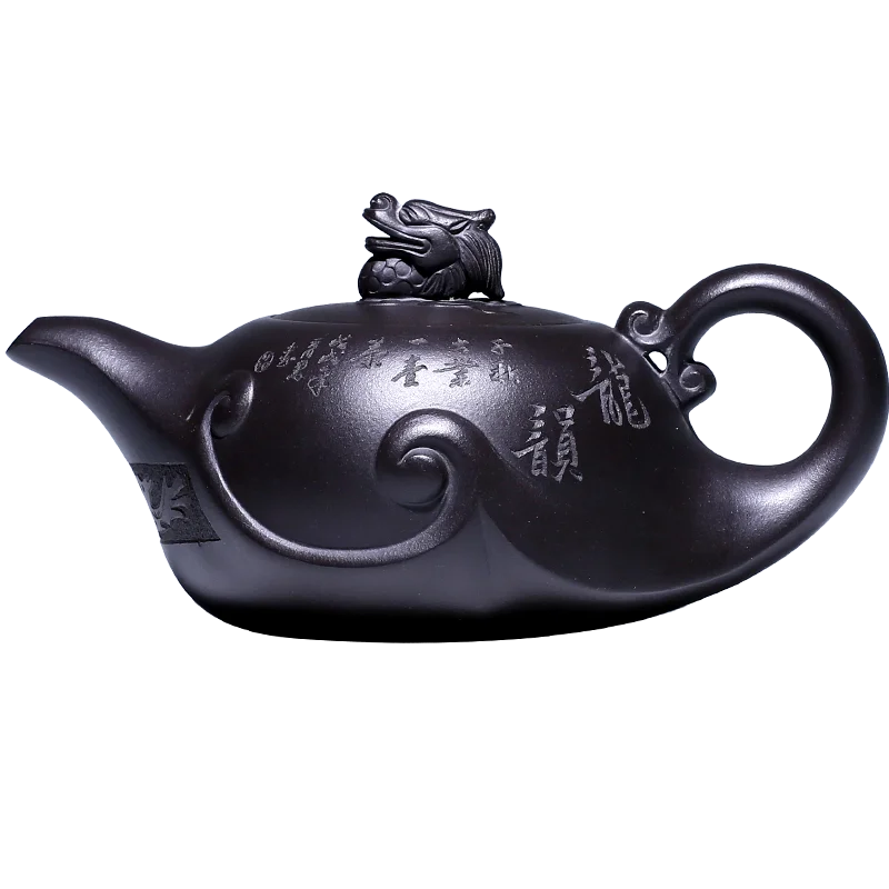 Yixing Purple Clay Teapot Pure Handmade Crude Ore Old Purple Clay Household Tea Brewing Large Capacity Teapot Kung Fu Tea Set