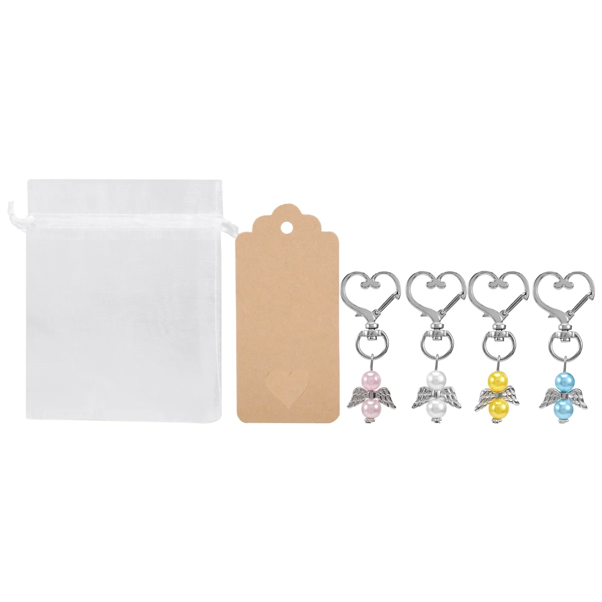 

32 Sets Guardian Angel Keychain Baby Shower Gifts for Guests Angel Lucky Charm Keychains Thank You Gifts Party Souvenirs