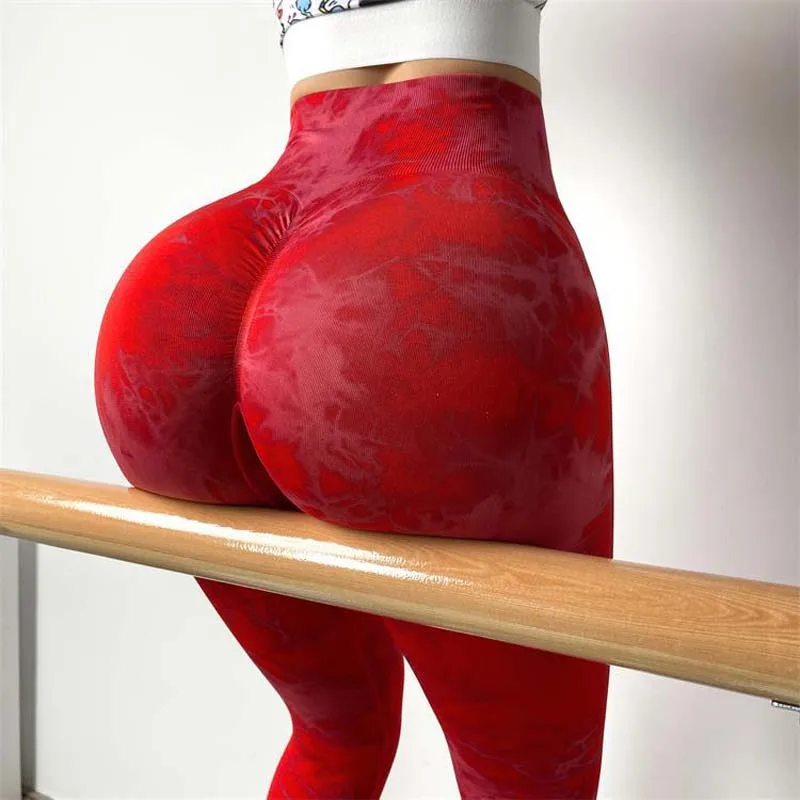 

Sexy Tie Dye Butt Lift Legging High Waist Tight Fitness Sports Pants Stretch Breathable Sweat Women Gym Workout Legging