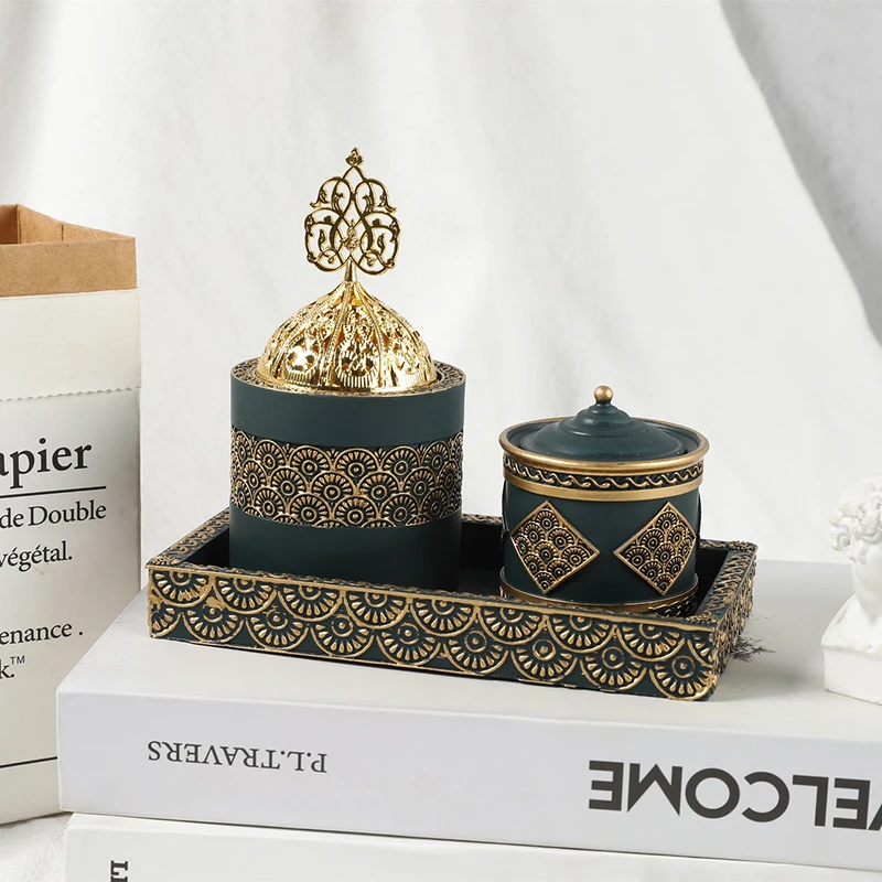 

White Arabic Candlee Vessel Kit Bowl Metal Gold Cieling Candlee Vessel Ceramics Meditation Decor Gift Box Candleario Home Garden