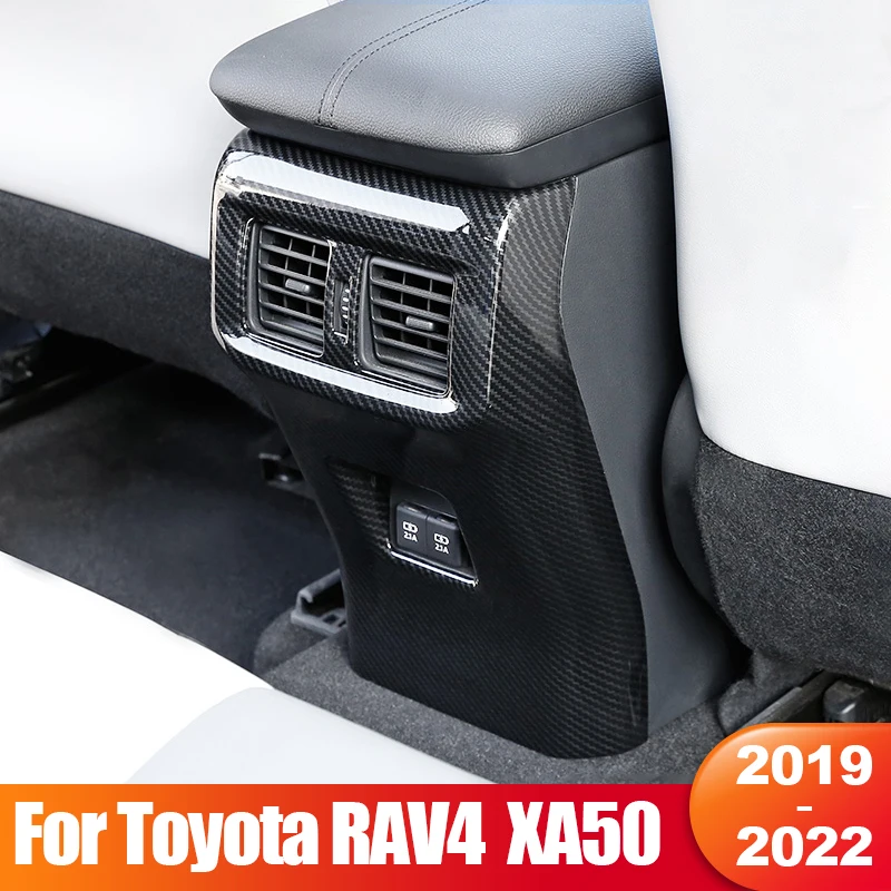 

For Toyota RAV4 RAV 4 XA50 2019 2020 2021 2022 ABS Car Rear Air Conditioning Vent Outlet Frame Cover Trim Sticker Accessories