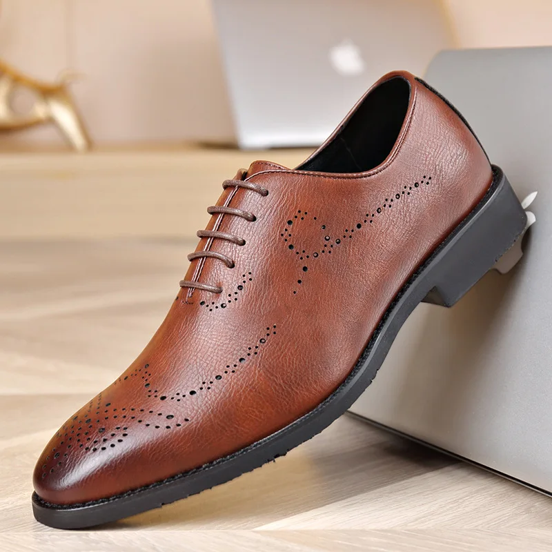 

2022 Autumn Man Dress Shoes Genuine Leather Lace-up Men Casual Shoes Smart Business Office work Footwear Men Shoes