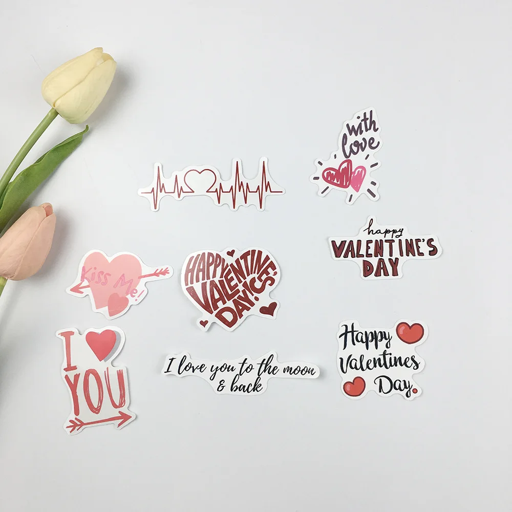 

50pcs Wedding 2022 Valentine's Day Love Stickers Cute DIY Waterproof Toy Phone Luggage Fridge Laptop Scrapbook Graffiti Sticker