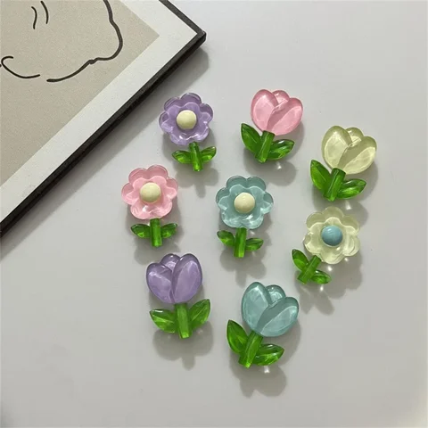 Корейский 3D милый прозрачный цветок с бантом, ручка для телефона Tok Griptok, японский держатель для телефона для iPhone 15, 14, 13, держатель для телефона Pro Max