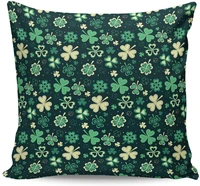 canvas throw pillow covers st patricks day illustration lucky clover with holiday elements good fortune zippered pillow cases