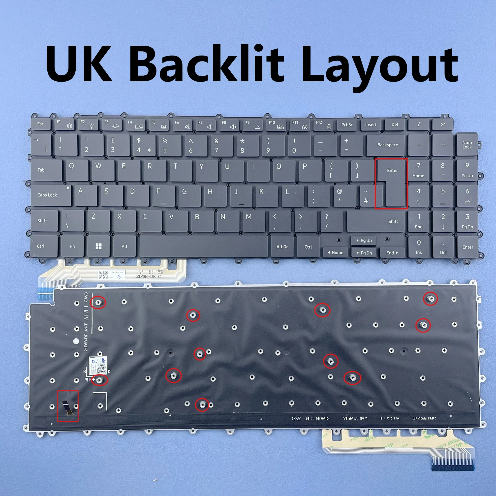Клавиатура с подсветкой в Великобритании для Samsung Galaxy Book Pro NP950QDB NP950QED NP950XED NP950XDB