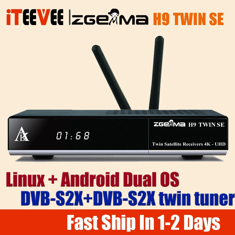 Новое поступление Zgemma H9 TWIN SE спутниковый ресивер двойной телефон 4K UHD Linux и Android os
