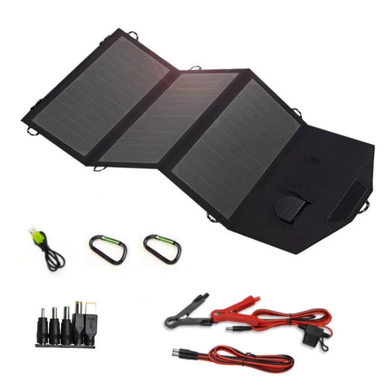 

ALLPOWERS 18V 21W Solar Charger Solar Panel Waterproof Foldable Solar Power Bank For 12V Car Battery Mobile Phone Outdoor Hiking