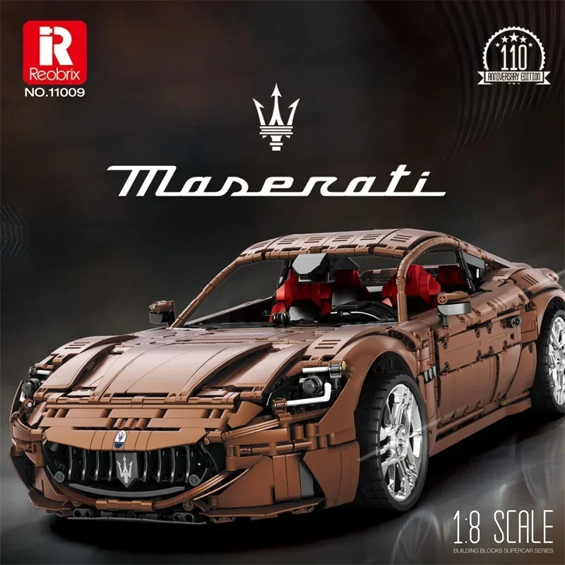 Фото Модель автомобиля Maserati GranTurismo в масштабе 1:8, конструктор с дистанционным управлением, суперкар, технологичная модель автомобиля из кирпичиков, игрушка, настольное украшение для коллекции. №2