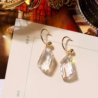 2022 korean irregular crystal dangle drop earrings for women girls fashion hoop jewelry luxury designer wedding jewelry gifts
