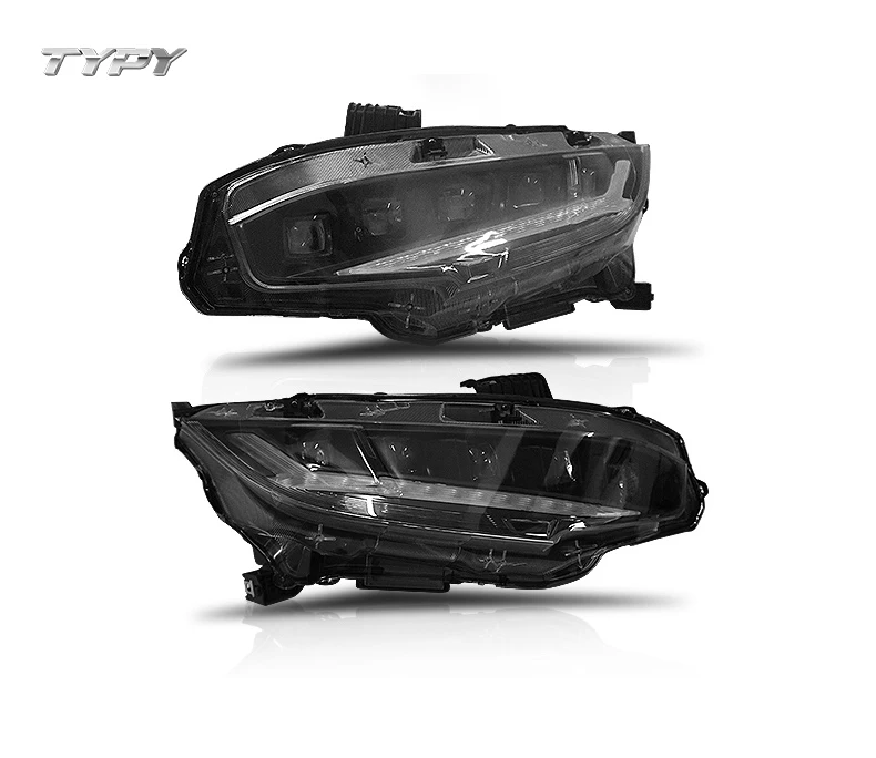 

Car Headlight Assembly Modified LED Angel Devil Eye Lens Headlamp For Honda 10th Civic 2016 2017 2018 2019