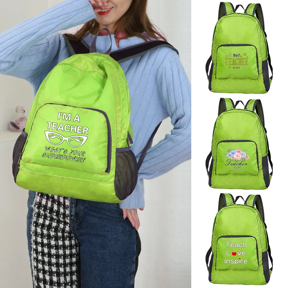 

Folding Ultralight Backpack for Man Women Teacher Print Portable Sports Backpack,Lightweight Travel Backpacks Outdoor Sports Bag