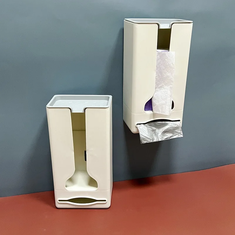 

Japanese paper towel box kitchen household wall mounted multifunctional face towel storage box suction box with trash bag box