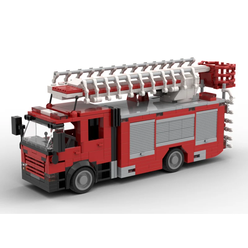 Строительные блоки MOC F320 модель пожарного грузовика DIY креативная сборка