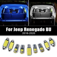 for jeep renegade bu 2016 2017 2018 2019 2020 6pcs error free car led bulbs auto interior reading lamps trunk lights accessories