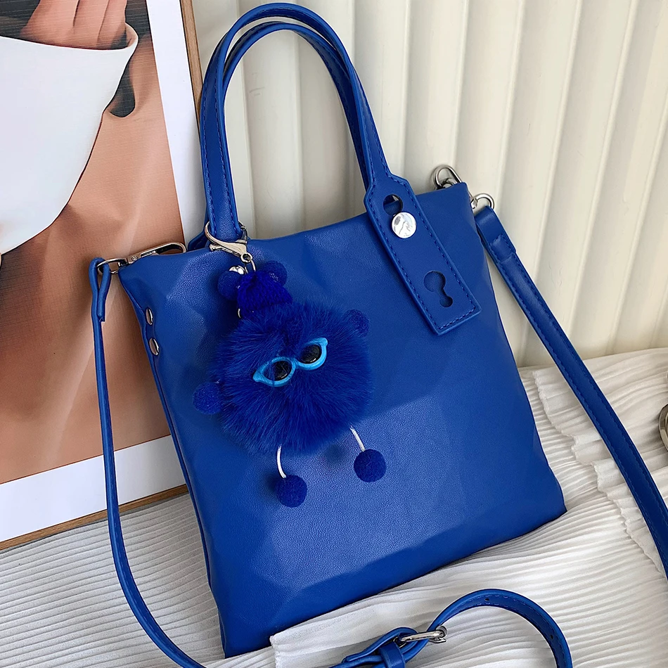 

Трендовая женская маленькая сумка-тоут из искусственной кожи, сумки на плечо с короткими ручками для женщин, милая дамская сумочка через пл...