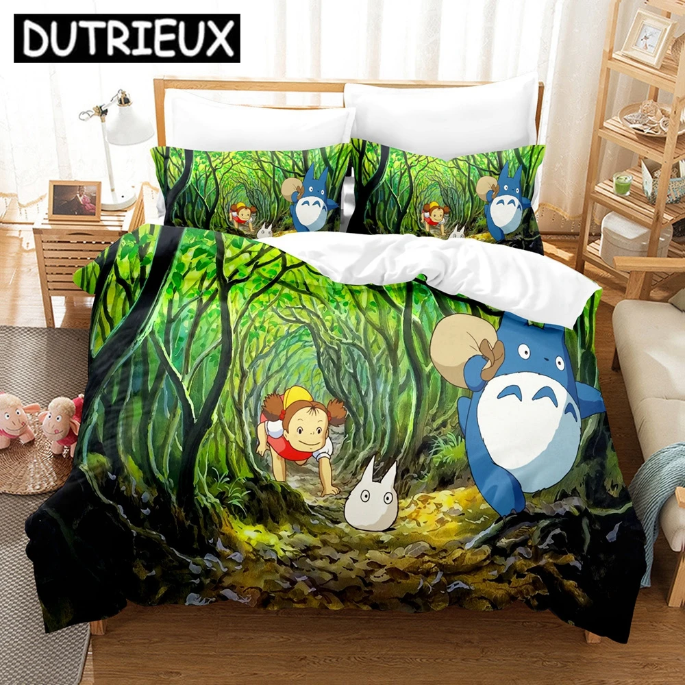 

MY NEIGHBOUR TOTORO Anime Bedding Set Bed Linen Quilt Duvet Cover Pillowcases Home Decor Twin Single Queen King Size Gift