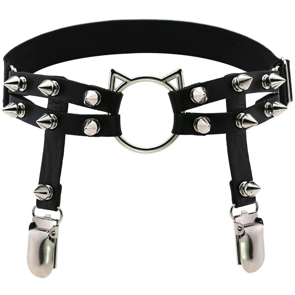

Rivet Thigh Garter Leg Garters Women Belt Black Goth Personality Gothic