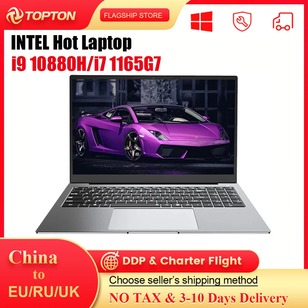

2023 i9 Laptops 15.6 Inch Intel i9 10880H i7 1165G7 Max 32G RAM 2T SSD 1920*1080 Portable PC Gaming Laptop Windows 10 Notebook