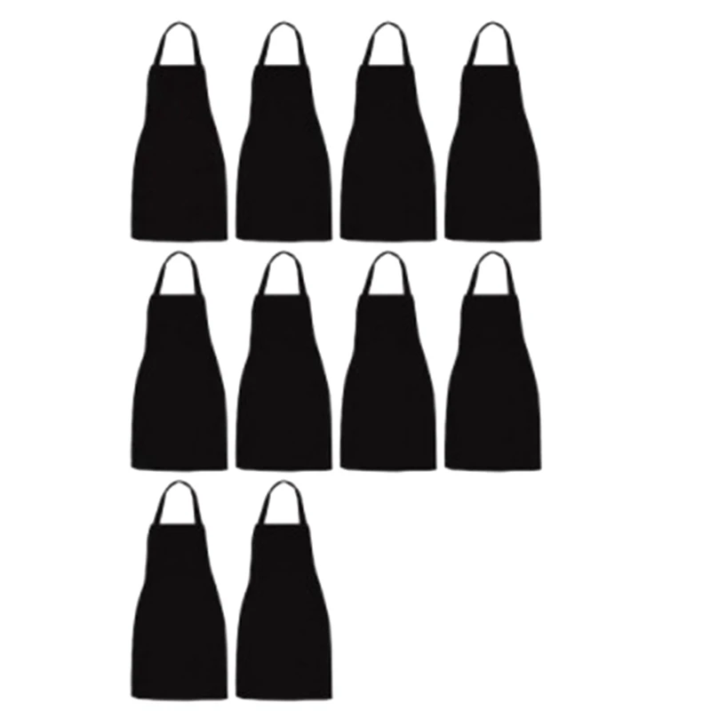

Фартук-нагрудник унисекс, черный, с 2 вместительными карманами, машинная стирка, для кухни, ремесла, рисования барбекю, 10 упаковок