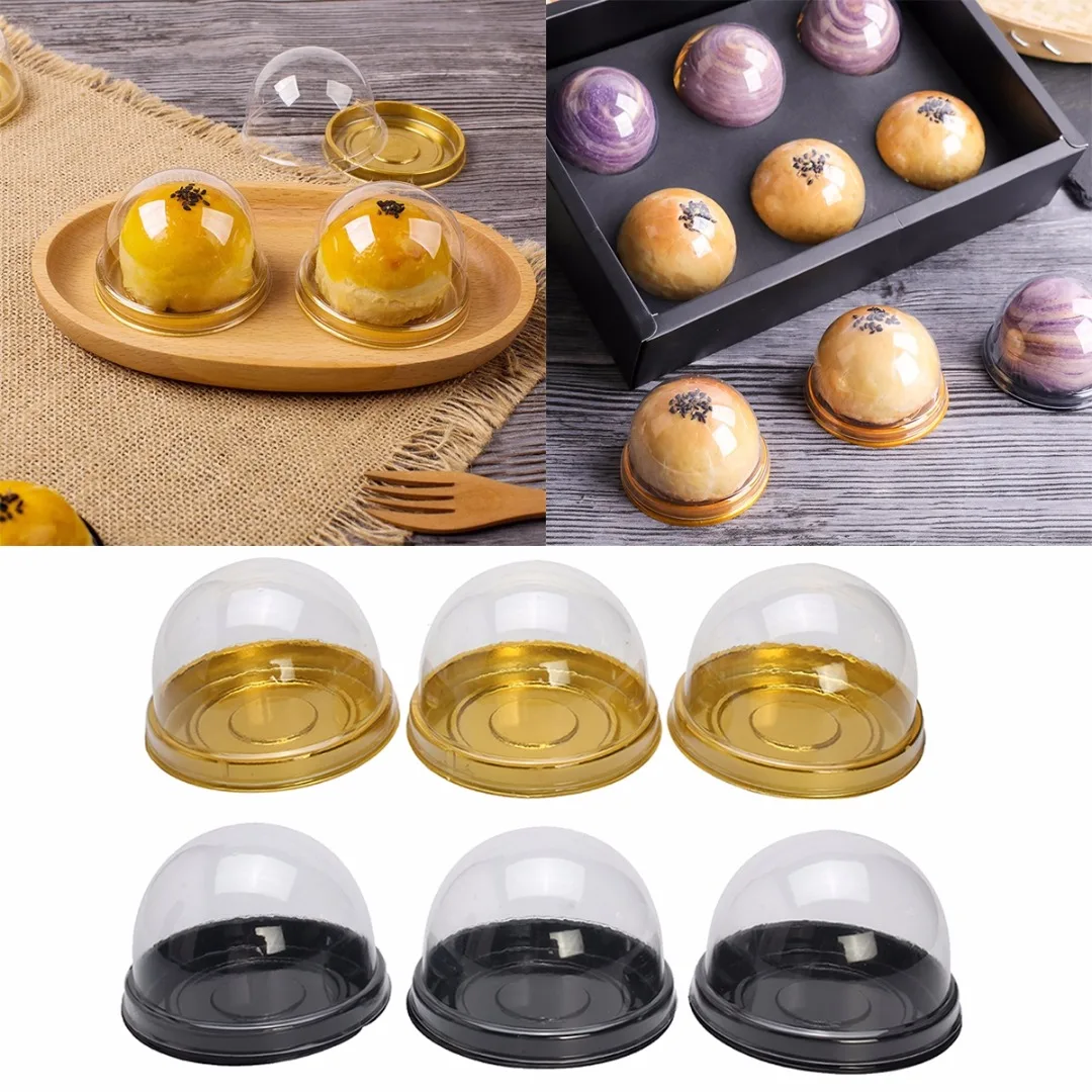 

50pcs Cupcake Box Clear Plastic Cake Packing Boxes Mini Cupcake Cases Muffin Pod Dome Cup Case Party Cake Mold Deco Tools