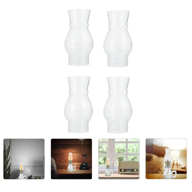 

Lamp Glass Oil Shade Chimney Cover Replacement Kerosene Globes Light Candle Shades Clear For Lampshade Lamplight Vintage