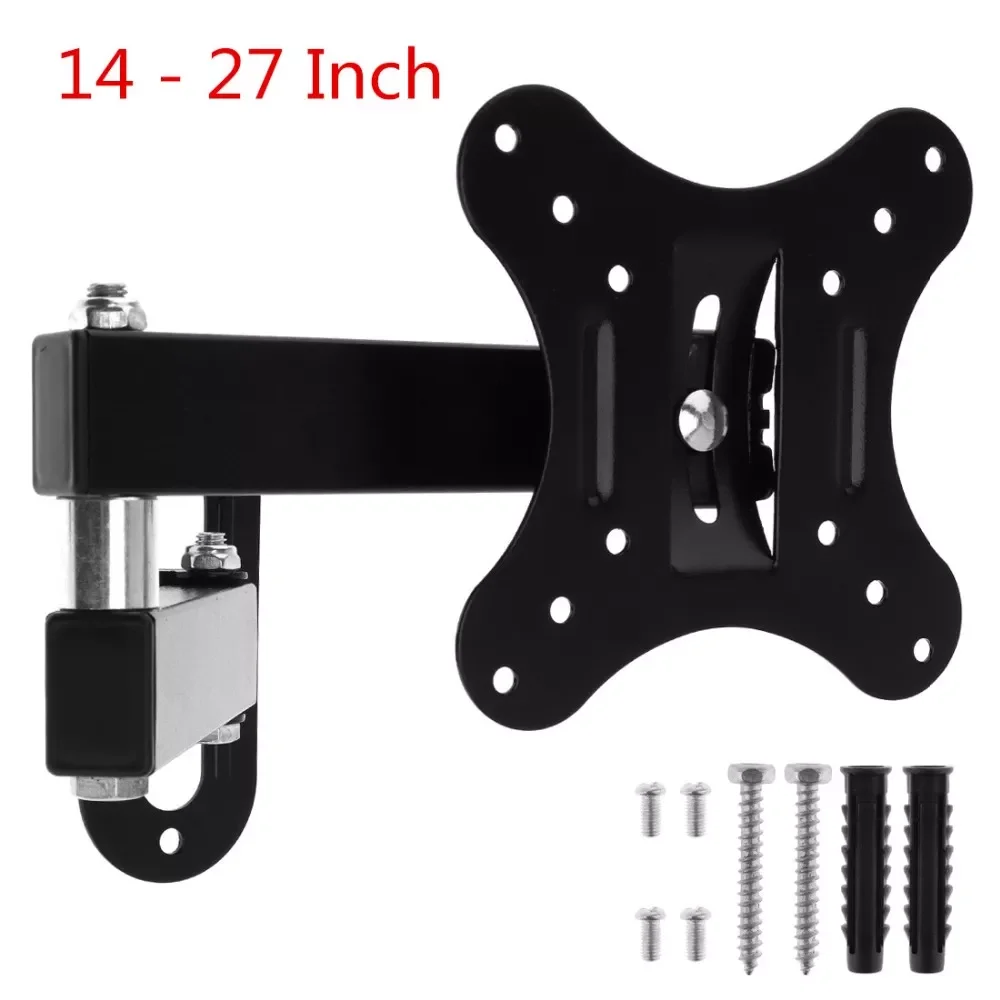 

Universal 10KG Adjustable TV Wall Mount Bracket Flat Panel TV Frame Support 15 Degrees Tilt for 14 - 27 Inch LCD LED Monitor