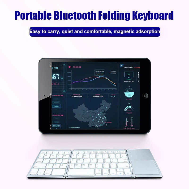 wireless folding keyboard bluetooth keyboard with touchpad for windows android iosphonemulti function button mini keyboard free global shipping