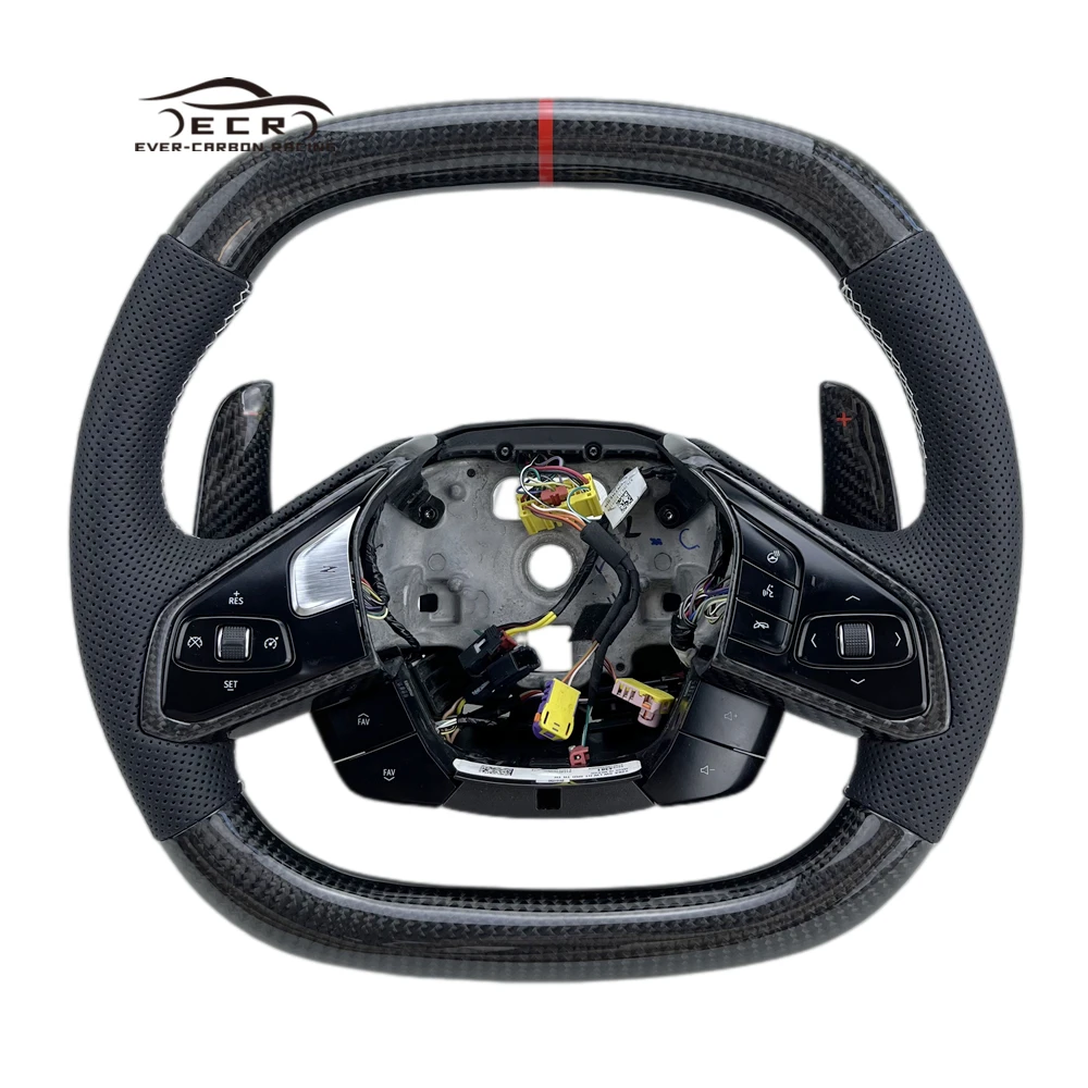Фото Высококачественный карбоновый руль Ever-Carbon Racing ECR с подогревом для Corvette, изготовленный на заказ №1