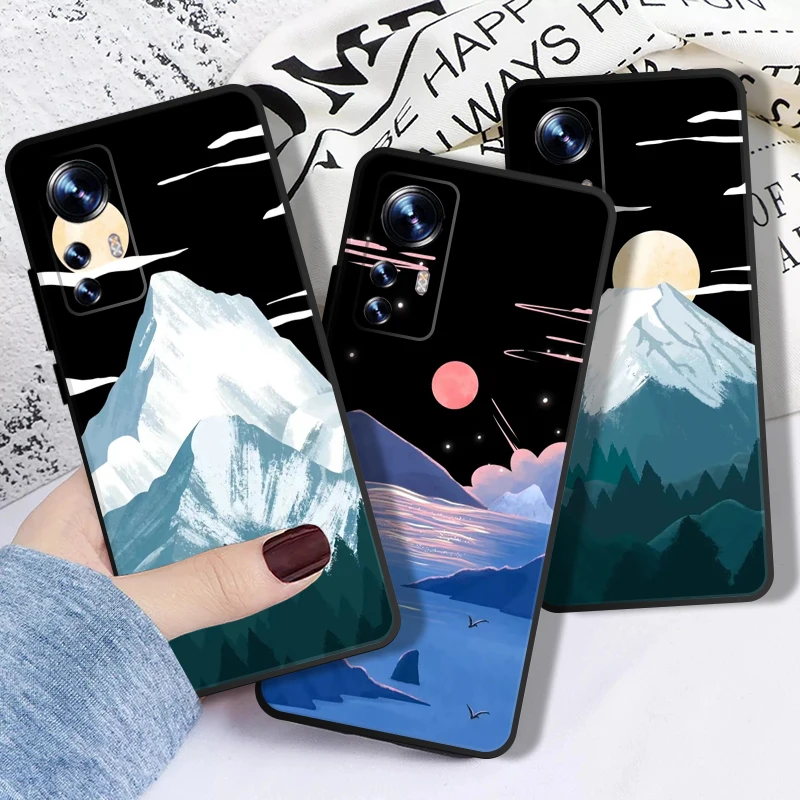

Snow Mountain Sunset Phone Case For Xiaomi Redmi Note 10 Pro Note 9 Pro 9A 9T 9C Note 8 Pro Note 7 Carcasa Coque Silicone Cover