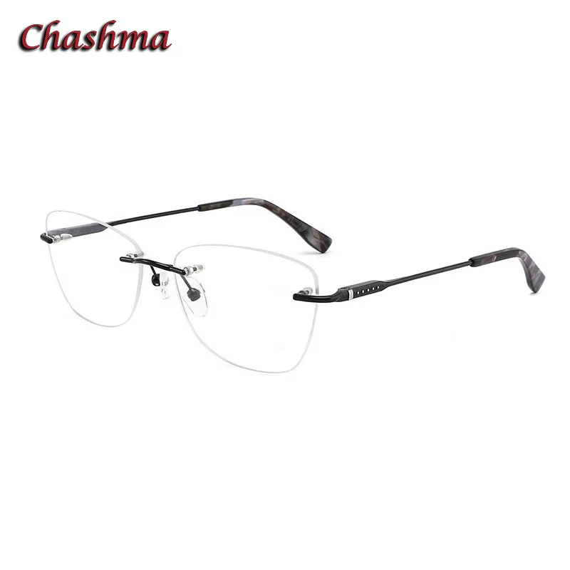 

Chashma Men Rimless Glasses Frame Women Spring Hinge Eyewear for RX Crystal Teens Gafas Light Weight Frameless Spectacle Male