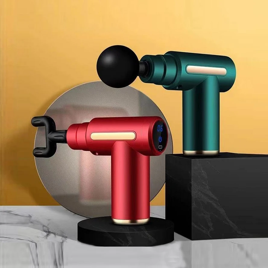 

2022 New LCD Cordless Booster Rechargeable Mini Power Deep Massage Gun Fascia Muscle Massage Gun