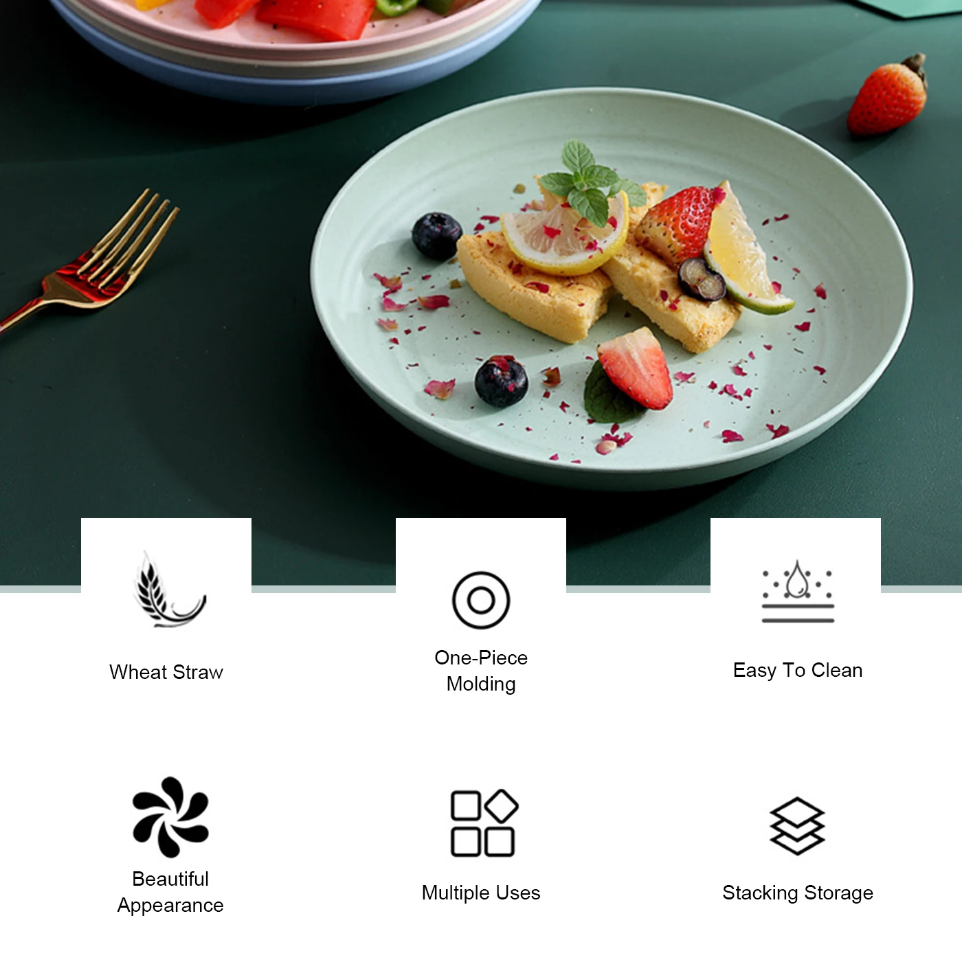 4 шт. пластины из пшеничной соломы многоразовая пластина небьющаяся кухонная